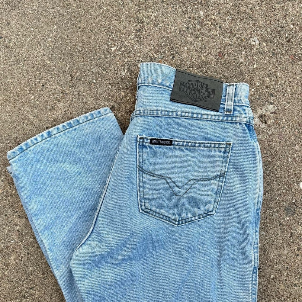 Vintage 90’s Harley Davidson Motorcycle jeans light wash mid rise size 12